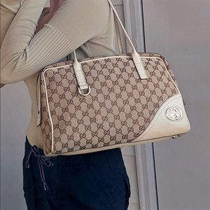 Gucci Tan Monogram Canvas Shoulder Bag